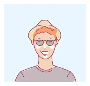 Young man portrait Stock Illustration