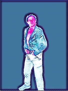 A young man posing a biker jacket - Galaxy style Stock Illustration