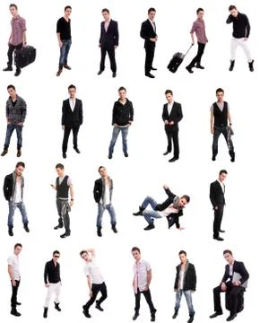 Young man posing in different positions Stock Photos