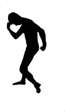 Young man posing like a statue. Isolated vector Stock-Illustration