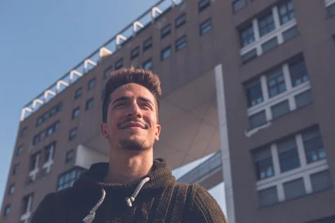 Young  man posing in an urban context Foto stock