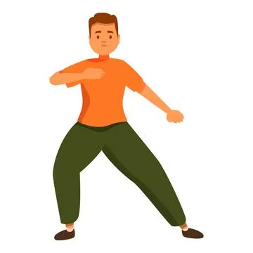 Young man practicing tai chi chuan, maintaining balance and focus Stock Illustration