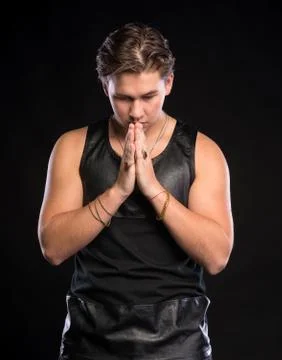 Young man praying 写真素材