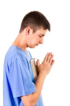 Young Man praying Foto stock