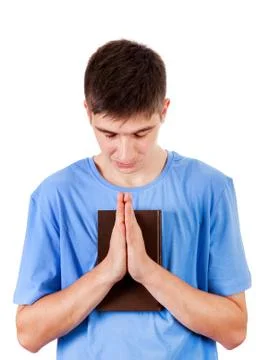 Young Man praying Stock Photos