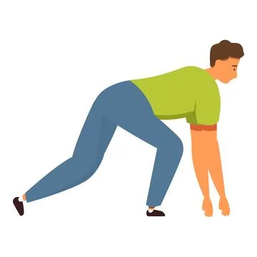 Young man preparing for running competition, ready to start the race Stock Illustration