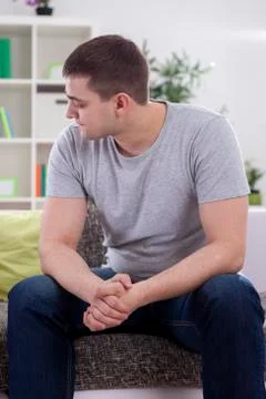 Young man in problems Stock Photos