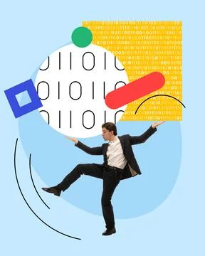 Young man, programmer working on coding, developing websites, applications and Stock Photos