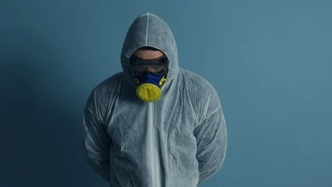 Young Man in Protective Clothes Stock Footage 128523221