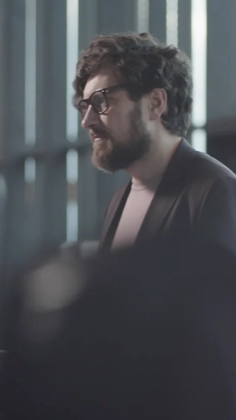 Young Man Providing Documents at Airport Check-In, Standing in queue Video stock 323229191
