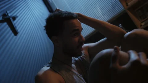 Young Man With PTSD Suffering Panic Attack Stock Footage 230931267