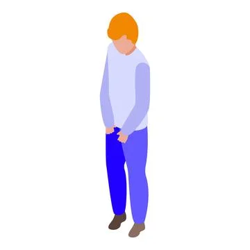 Young man pulling up pants getting dressed in the morning Stock Illustration