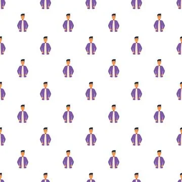 Young man in purple jacket seamless pattern イラスト素材