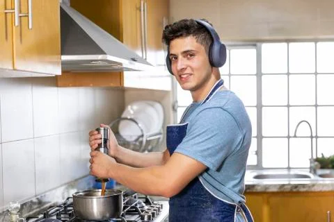Young man in quarantine Stock Photos