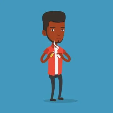 Young man quitting smoking vector illustration Stock Illustration