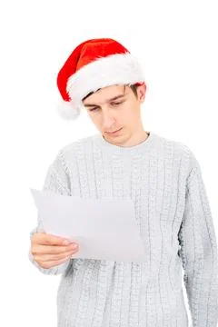 Young Man read a Document Stock Photos