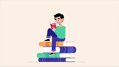 Young Man Reading Book Stock Footage 232229697