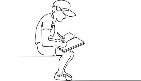 Young man reading book Vector Stock-Illustration