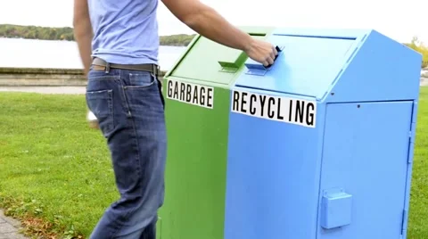Young man recycling Stock Footage 42675595