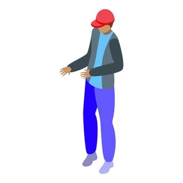 Young man with red cap is dancing hip hop Stock Illustration