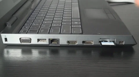 Young Man Removing Memory Card From Laptop,Technology,Information,Data,Side-Shot Stock-Footage 36793189