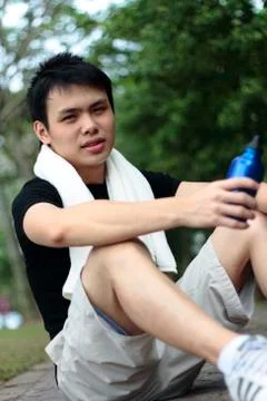 Young man resting Stock Photos