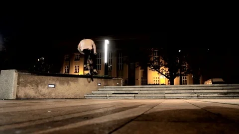 Young man is riding BMX. full HD Stock Footage 82650597
