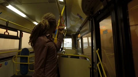 A young man riding a bus Stock Footage 65288325