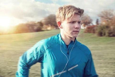 Young man runner portrait Foto stock