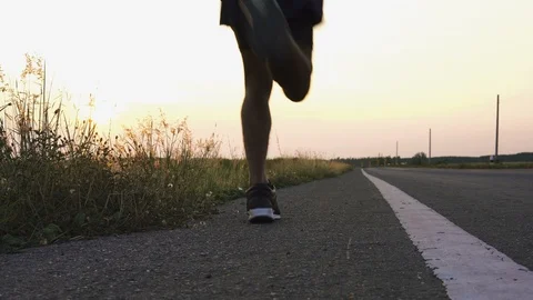Young man runner at running for healthy. Видео 105913757