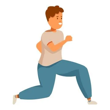 Young man running and smiling, maintaining healthy lifestyle through exercise Stock Illustration