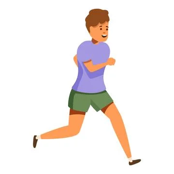 Young man running and smiling, promoting healthy lifestyle and fitness Stock Illustration