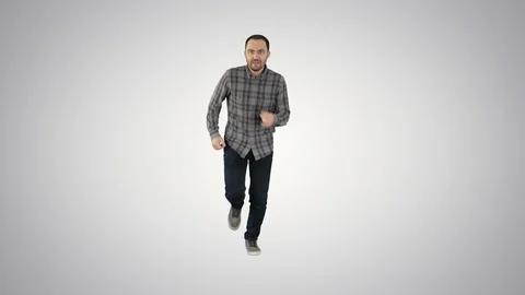 Young man running excited on gradient background. Stock-Footage 114695100