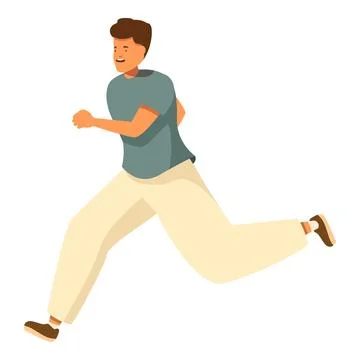 Young man running fast and smiling, expressing freedom and wellness Stock Illustration