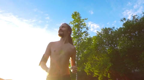 A young man is running Stock Footage 65112267