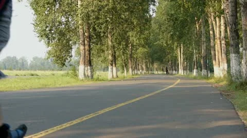 Young Man Running in the Park Stock Footage 11438796