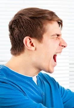 Young Man screaming Foto stock