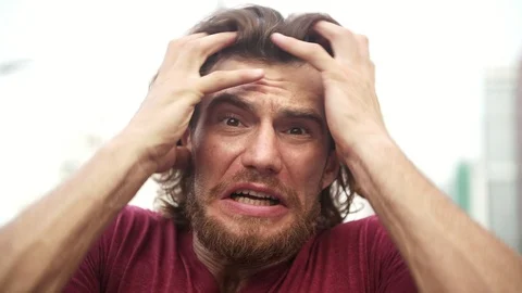 Young man screaming portrait. Stock Footage 92336832
