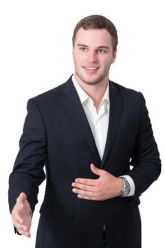 Young man shaking hand Stock Photos