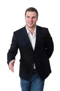 Young man shaking hand Stock-Fotos