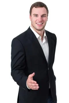 Young man shaking hand Stock Photos