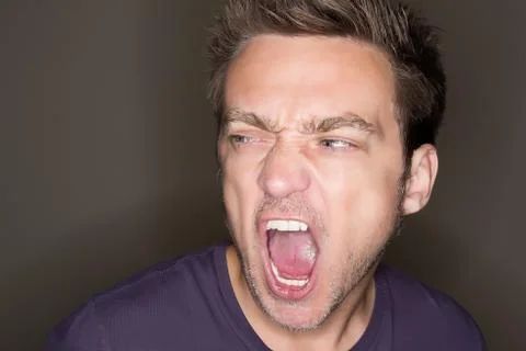 Young man shouting Stock Photos