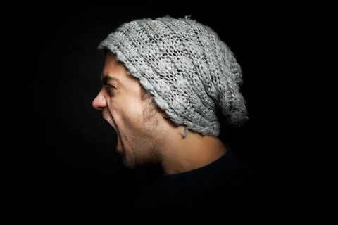 Young man shouting Stock Photos