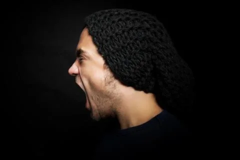 Young man shouting Stock Photos