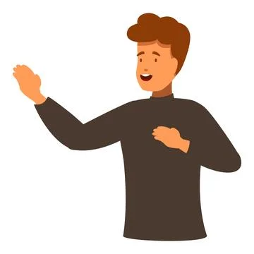 Young man showing and presenting something with hands gesture Stock Illustration
