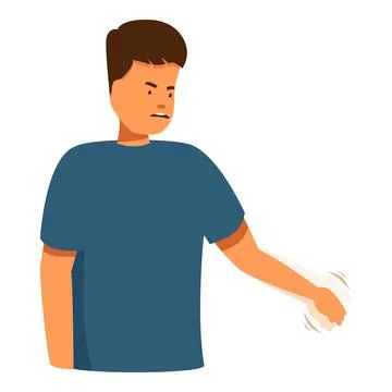 Young man showing refusal gesture with angry face expression Illustrazione stock