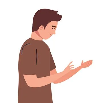 Young man sideview position Stock Illustration