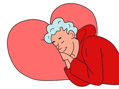 A young man is sleeping, the night is a dream dream rest, peace and home comfort 库存插图