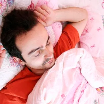 Young man sleeping . Stock Photos