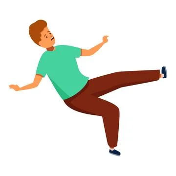 Young man slipping and falling on wet floor Stock Illustration